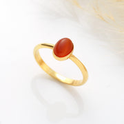 Natural Oval Carnelian Stone Ring I